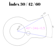 40-346  40 DERECE İNDEX30/42/60 YAN KAMLARI 0,5 mm
