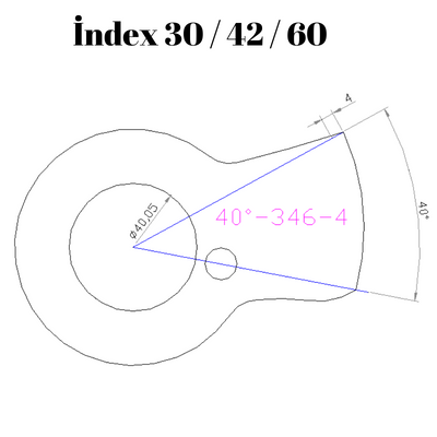 40-346  40 DERECE İNDEX30/42/60 YAN KAMLARI 4 mm