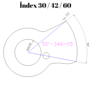 50-346  50 DERECE İNDEX 30/42/60 YAN KAMLARI 0,5 mm