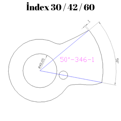 50-346  50 DERECE İNDEX 30/42/60 YAN KAMLARI 1 mm