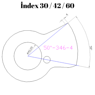 50-346  50 DERECE İNDEX 30/42/60 YAN KAMLARI 4 mm