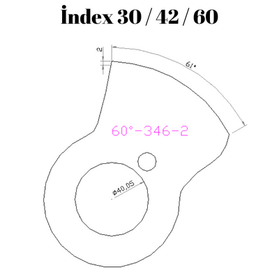 60-346  60 DERECE İNDEX30/42/60 YAN KAMLARI 2 mm