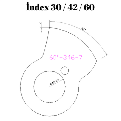 60-346  60 DERECE İNDEX30/42/60 YAN KAMLARI 7 mm
