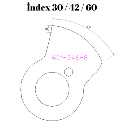 60-346  60 DERECE İNDEX30/42/60 YAN KAMLARI 8 mm