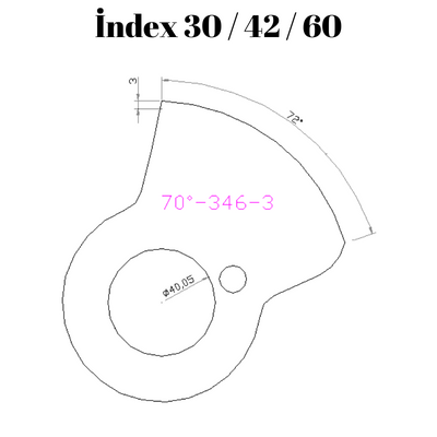 70-346  70 DERECE İNDEX30/42/60 YAN KAMLARI 3 mm