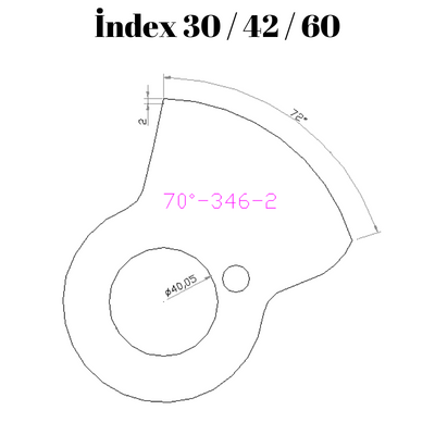 70-346  70 DERECE İNDEX30/42/60 YAN KAMLARI 2 mm