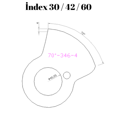 70-346  70 DERECE İNDEX30/42/60 YAN KAMLARI 4 mm