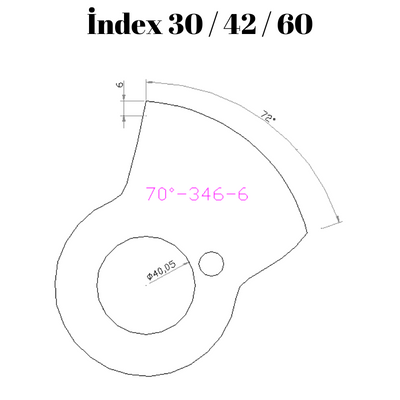 70-346  70 DERECE İNDEX30/42/60 YAN KAMLARI 6 mm