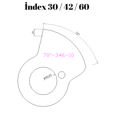 70-346  70 DERECE İNDEX30/42/60 YAN KAMLARI 10 mm