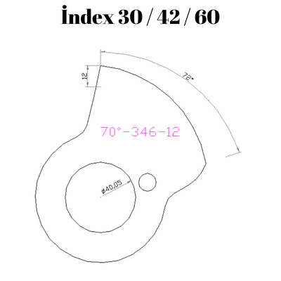 70-346  70 DERECE İNDEX30/42/60 YAN KAMLARI 12 mm