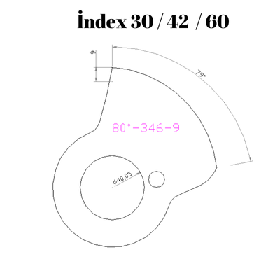 80-346  80 DERECE İNDEX30/42/60 YAN KAMLARI 9 mm