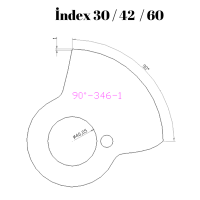 90-346  90 DERECE İNDEX30/42/60 YAN KAMLARI 1 mm