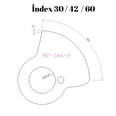 90-346  90 DERECE İNDEX30/42/60 YAN KAMLARI 3 mm