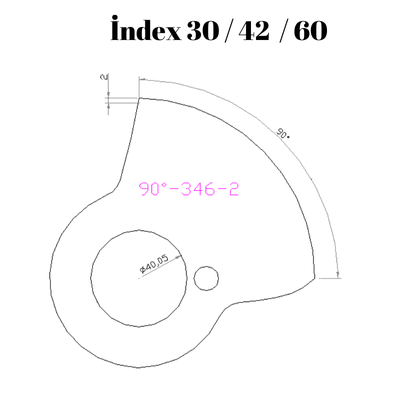 90-346  90 DERECE İNDEX30/42/60 YAN KAMLARI 2 mm