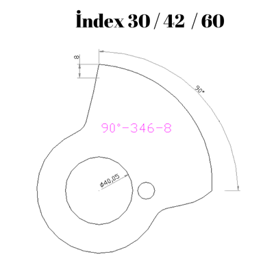 90-346  90 DERECE İNDEX30/42/60 YAN KAMLARI 8 mm