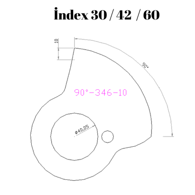 90-346  90 DERECE İNDEX30/42/60 YAN KAMLARI 10 mm