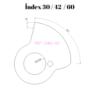 90-346  90 DERECE İNDEX30/42/60 YAN KAMLARI 10 mm