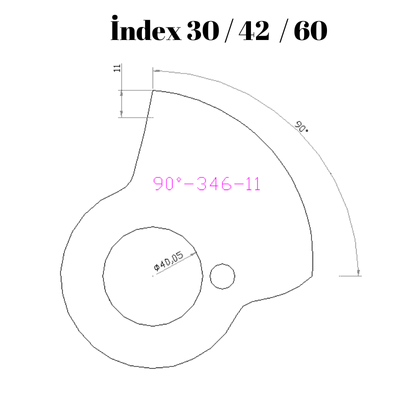 90-346  90 DERECE İNDEX30/42/60 YAN KAMLARI 11 mm