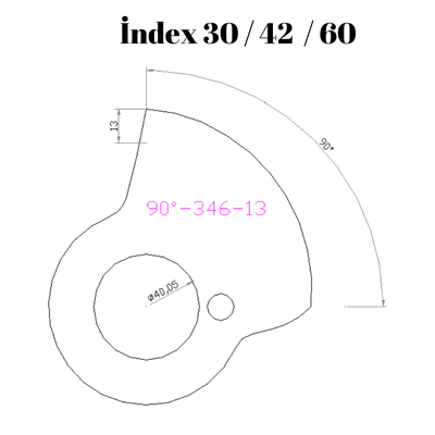 90-346  90 DERECE İNDEX30/42/60 YAN KAMLARI 13 mm