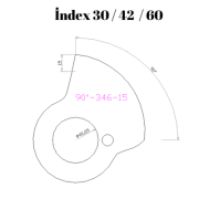 90-346  90 DERECE İNDEX30/42/60 YAN KAMLARI 15 mm