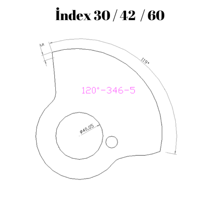 120-346  120 DERECE İNDEX30/42/60 YAN KAMLARI 5 mm
