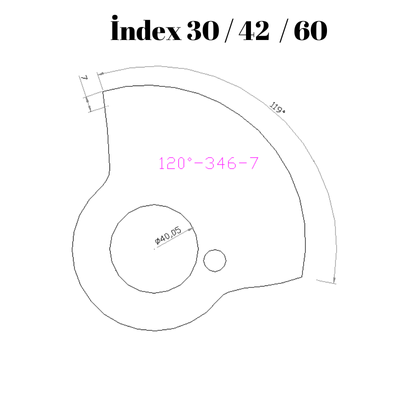 120-346  120 DERECE İNDEX30/42/60 YAN KAMLARI 7 mm