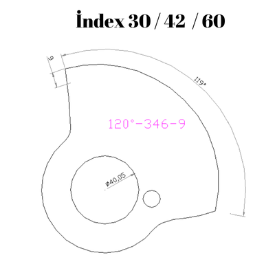120-346  120 DERECE İNDEX30/42/60 YAN KAMLARI 9 mm