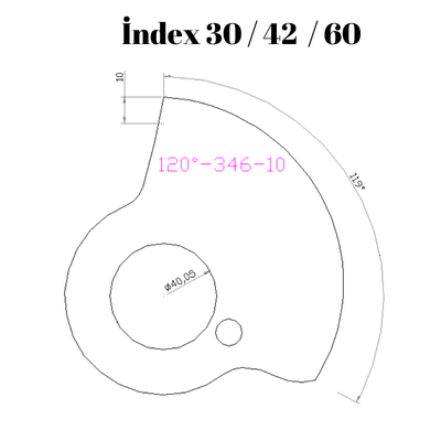 120-346  120 DERECE İNDEX30/42/60 YAN KAMLARI 10 mm