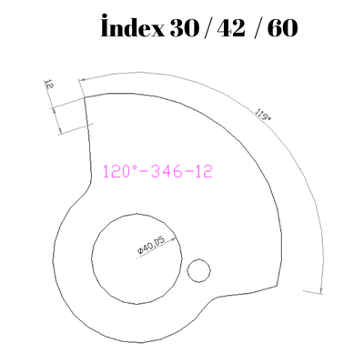 120-346  120 DERECE İNDEX30/42/60 YAN KAMLARI 12 mm