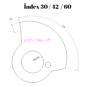 120-346  120 DERECE İNDEX30/42/60 YAN KAMLARI 15 mm