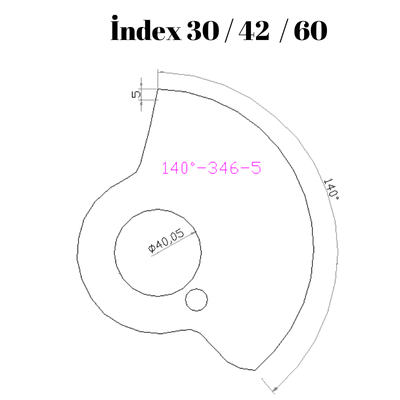 140-346  140 DERECE İNDEX30/42/60 YAN KAMLARI 5 mm