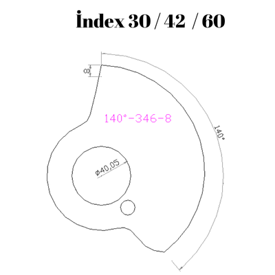 140-346  140 DERECE İNDEX30/42/60 YAN KAMLARI 8 mm