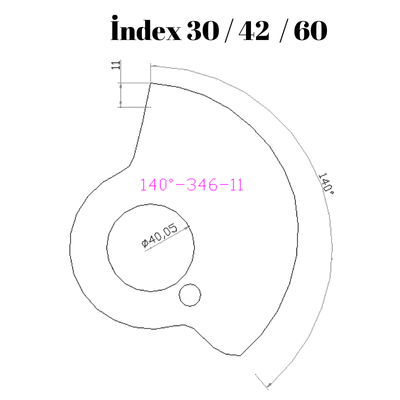 140-346  140 DERECE İNDEX30/42/60 YAN KAMLARI 11 mm