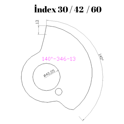 140-346  140 DERECE İNDEX30/42/60 YAN KAMLARI 13 mm
