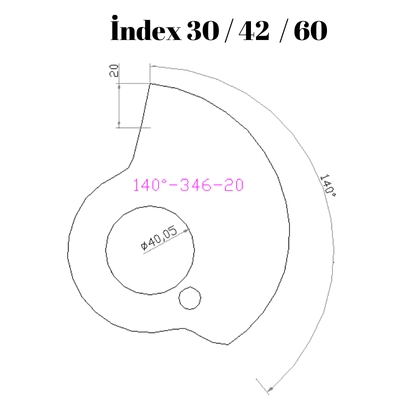 140-346  140 DERECE İNDEX30/42/60 YAN KAMLARI 20 mm