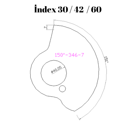 150-346  150 DERECE İNDEX30/42/60 YAN KAMLARI 7 mm