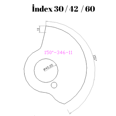 150-346  150 DERECE İNDEX30/42/60 YAN KAMLARI 11 mm