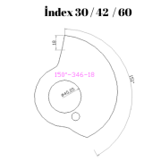 150-346  150 DERECE İNDEX30/42/60 YAN KAMLARI 18  mm