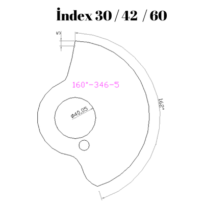 160-346  160 DERECE İNDEX30/42/60 YAN KAMLARI 5 mm