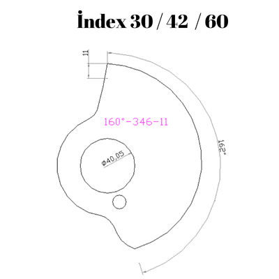 160-346  160 DERECE İNDEX30/42/60 YAN KAMLARI 11 mm