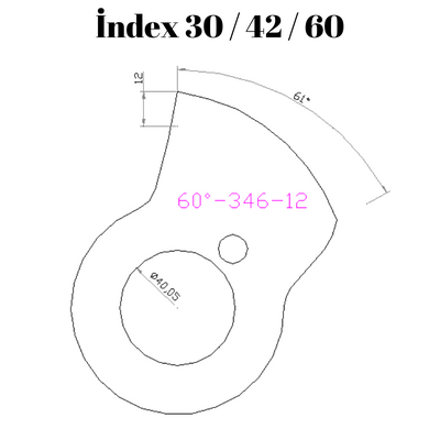 60-346  60 DERECE İNDEX30/42/60 YAN KAMLARI 12 mm