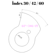 60-346  60 DERECE İNDEX30/42/60 YAN KAMLARI 15 mm