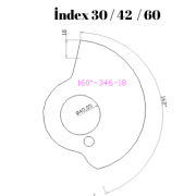 160-346  160 DERECE İNDEX30/42/60 YAN KAMLARI 18  mm