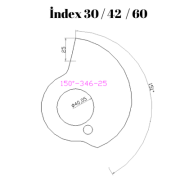 150-346  150 DERECE İNDEX30/42/60 YAN KAMLARI 25 mm